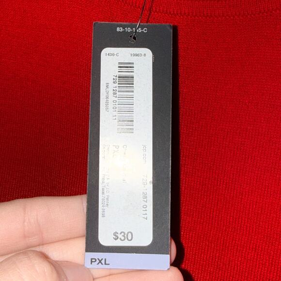 Worthington Womens NWT Sweater Size Petite XL Cherry Red Crew Neck Classic - Picture 5 of 7